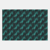 Teal & Zwarte Abstract  Inpakpapier Vel (Voorkant 2)