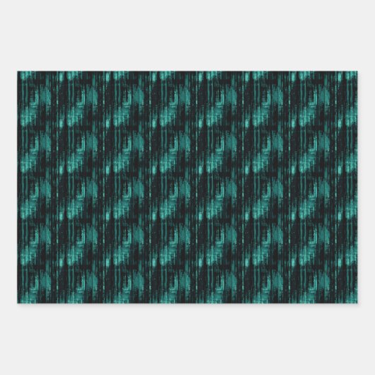 Teal & Zwarte Abstract  Inpakpapier Vel (Voorkant 2)