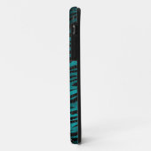 Teal & Zwarte Ombre Glam Glitter Tijgerstrepen Case-Mate iPhone Case (Achterkant/links)