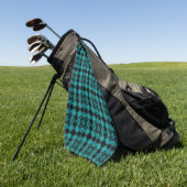 Teal Zwarte Ruit Argyle Patroon Golfhanddoek (Groen)