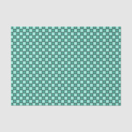 Teal Zwarte Schaakbord Patroon Tissuepapier