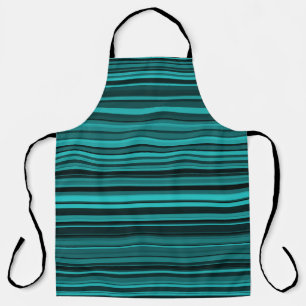 Teal Zwarte Strepen Schort