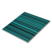 Teal Zwarte Strepen Tegeltje (Zijkant)