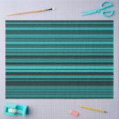Teal Zwarte Strepen Tissuepapier (Craft)