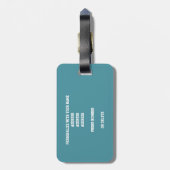 teal zwarte teamkleuren cadeaus kids volleyball bagagelabel (Achterkant verticaal)