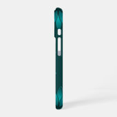 Tealblad Mandala-ontwerp op donker cyaan iPhone 16 Hoesje (Linkerkant)