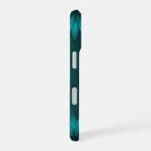 Tealblad Mandala-ontwerp op donker cyaan iPhone 16 Hoesje (Rechterkant)
