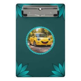 Tealblad Mandala Ontwerp op Donker Cyaan Mini Klembord