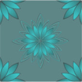 Tealbladge-mandaladesign op donker cyaan sticker (Voorkant)