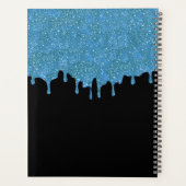 Tealblauw en zwart aangepaste foto glitterslijpsel planner (Achterkant)