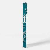 Tealblauwe iPhone-hoes met adertextuur Case-Mate iPhone Case (Achterkant / Rechts)
