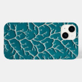 Tealblauwe iPhone-hoes met adertextuur Case-Mate iPhone Case (Achterkant (horizontaal))