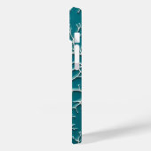 Tealblauwe iPhone-hoes met adertextuur Case-Mate iPhone Case (Achterkant / Links)