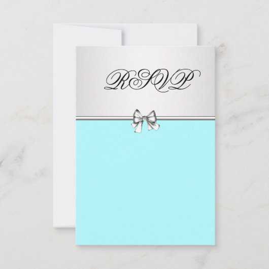 Tealblauwe RSVP Kaartje (Voorkant)
