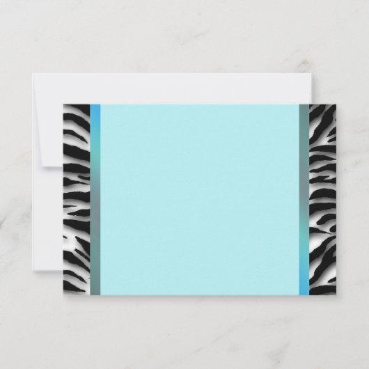 Tealblauwe Zebra RSVP Kaartje (Voorkant)