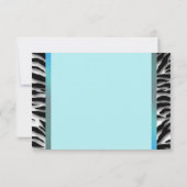 Tealblauwe Zebra RSVP Kaartje (Achterkant)