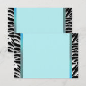 Tealblauwe Zebra RSVP Kaartje (Voorkant / Achterkant)
