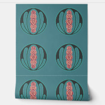 Teale en roze Art Nouveau Tegel