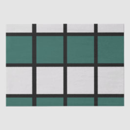 Tealgrijs zwart geruit patroon tissuepapier