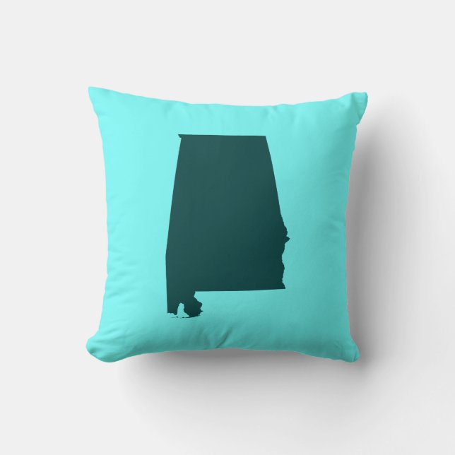 Tealgroene Alabama Vorm Kussen (Voorkant)