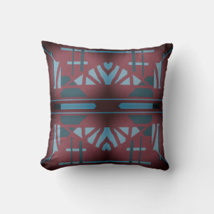 Tealgroene burgundy Middellandse Zee mozaïekontwer Kussen