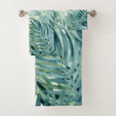 Tealgroene palmbladeren bad handdoek (Insitu)
