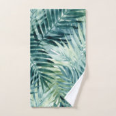 Tealgroene palmbladeren bad handdoek (Handdoek)