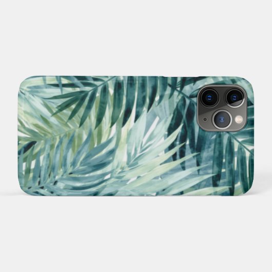 Tealgroene palmbladeren Case-Mate iPhone case (Achterkant (horizontaal))