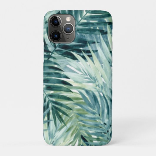 Tealgroene palmbladeren Case-Mate iPhone case (Achterkant)