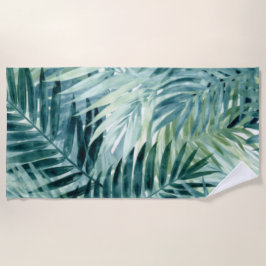 Tealgroene palmbladeren strandlaken