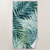 Tealgroene palmbladeren strandlaken (Voorkant)