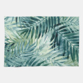 Tealgroene palmbladeren theedoek (Horizontaal)