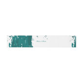 Tealgroene verfspatten - Bellyband Uitnodigingen Wikkel (Vlak)