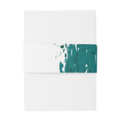 Tealgroene verfspatten - Bellyband Uitnodigingen Wikkel (Achterkant Voorbeeld)