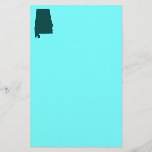 Tealgroene vorm van Alabama Briefpapier (Voorkant)