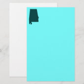 Tealgroene vorm van Alabama Briefpapier (Voorkant / Achterkant)