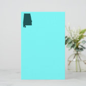 Tealgroene vorm van Alabama Briefpapier (Staand voorkant)