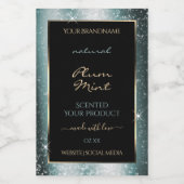 Tealish Metal Sparkle Glitter Lijst Productlabel Voedselcontainer Etiket (Enkel label)