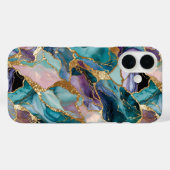 Tealmarmeren telefoonhoesje Goud Abstract Luxe Case-Mate iPhone Case (Achterkant (horizontaal))