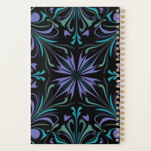 Tealpaarse Abstracte Weekplanner Planner (Achterkant)