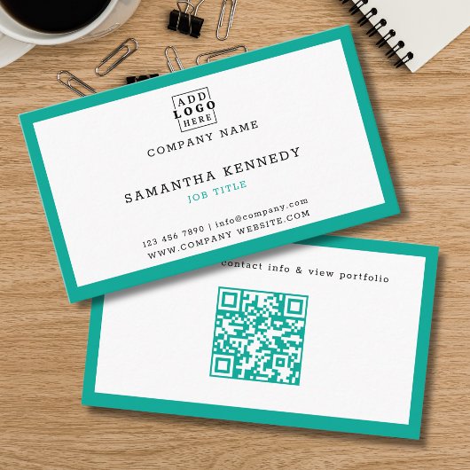 Tealrand QR-code professioneel aangepast logo Visitekaartje