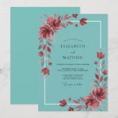 Tealroest Wilde Bloemen Bruiloft Kaart (Voorkant / Achterkant)
