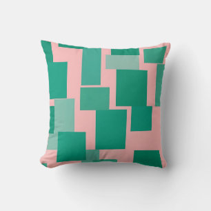 Tealroze kleurblokpatroon modern abstract kussen