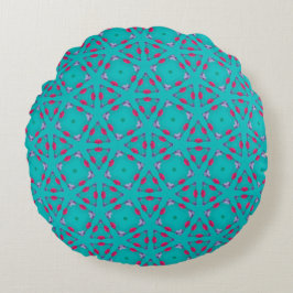 Tealroze Retro Geometrie Ronde Kussen