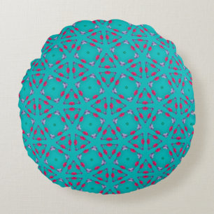 Tealroze Retro Geometrie Ronde Kussen