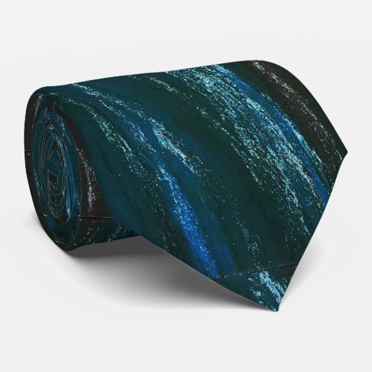 Teals and Blues Mannen Necktie Stropdas (Opgerold)