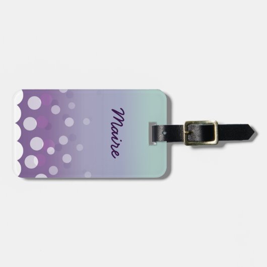 Tealy-Paarse bubels Bagagelabel (Voorkant horizontaal)