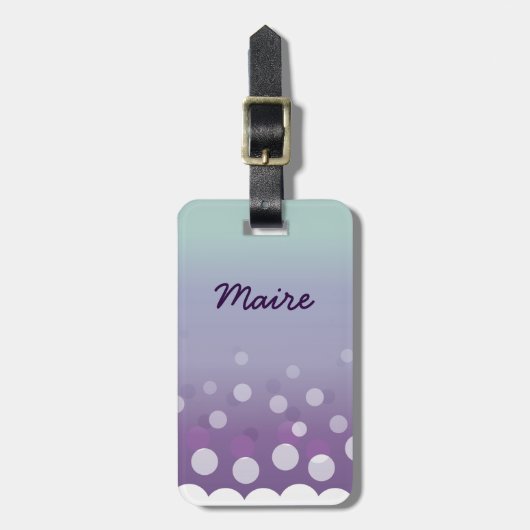 Tealy-Paarse bubels Bagagelabel (Voorkant verticaal)