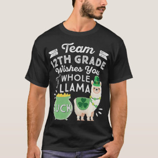 Team 12e klas Llama St Patricks Day High School T-shirt