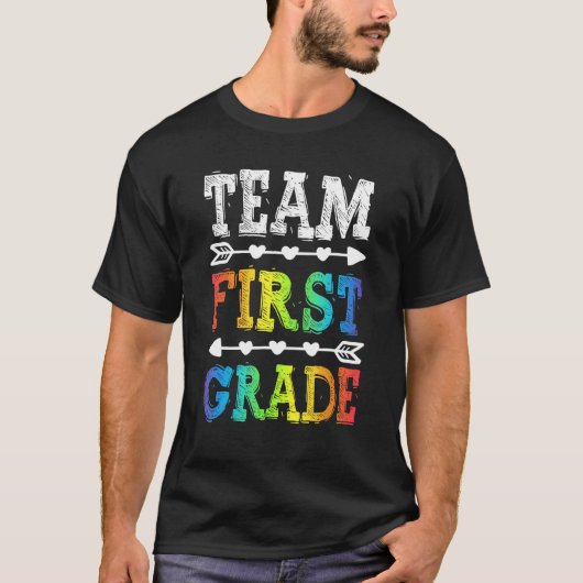 Team 1st-graad leraar terug naar school t-shirt (Voorkant)